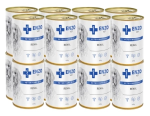 ENZO VET Régime rénal pour maladies rénales avec viande de bœuf pour chiens 16x400g