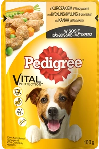 Pedigree nourriture humide pour chiens adultes avec poulet et légumes en sauce 100g x5