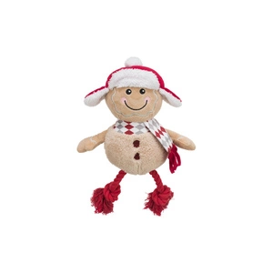 TRIXIE Bonhomme en pain d'épice, jouet pour chien, polyester/coton, 34 cm, avec son, avec ficelle