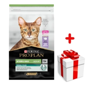 PRO PLAN Sterilised Renal Croquettes pour chat riches en dinde 10kg+Surprise