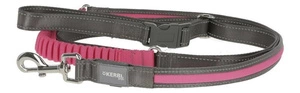 KERBL Laisse de course fluorescente Light & Reflex Rose 250cm