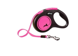 Flexi Laisse Classic M sangle 5m jusqu'à 25kg rose fluo