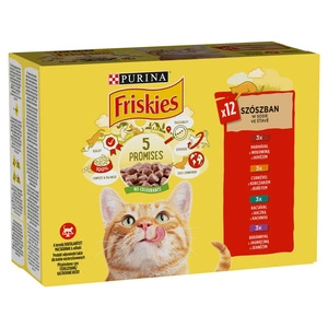 PURINA Friskies Viande de chat en sauce MIX de saveurs 12x85g