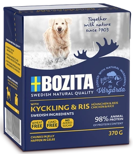 BOZITA Dog: Poulet et riz en gelée 370g x6