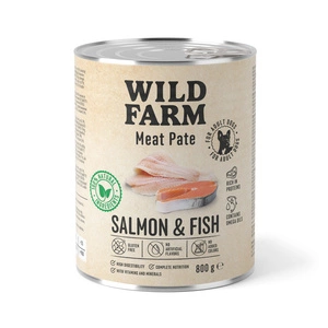 WILD FARM Pâté de saumon et poisson 800 g, nourriture pour chien sans gluten