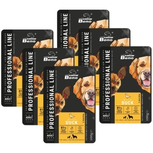 SUPER BENO Sachet adulte pour chiens de petite et moyenne taille au canard 6x100g