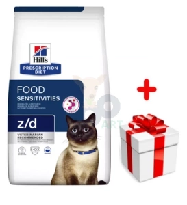 HILL'S PD Prescription Diet Feline z/d Sensibilités alimentaires 1,5 kg+Surprise