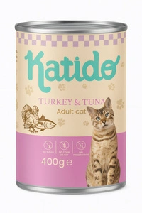 Katido Nourriture humide pour chats Dinde au thon 400g