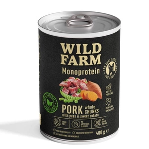 Wild Farm Monoprotein Pork 400 g - aliment hypoallergénique pour chiens