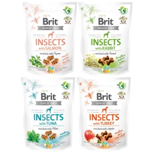 BRIT CARE Croquettes croustillantes pour chiens aux insectes, saveurs variées, 4x200g