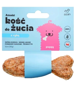 Os à mâcher en peau de morue AZANKI pour chiots, 12 cm