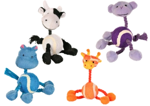 Trixie balle de tennis et corde animal 16cm