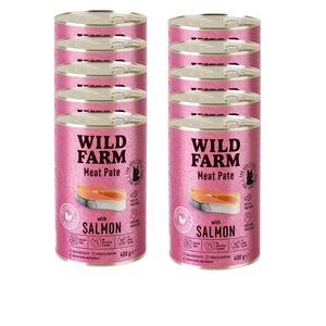 WILD FARM Pâté de saumon 10x400 g - nourriture pour chat sans gluten