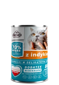 Morceaux de Frendi à la sauce délicate de dinde 400g pour chats